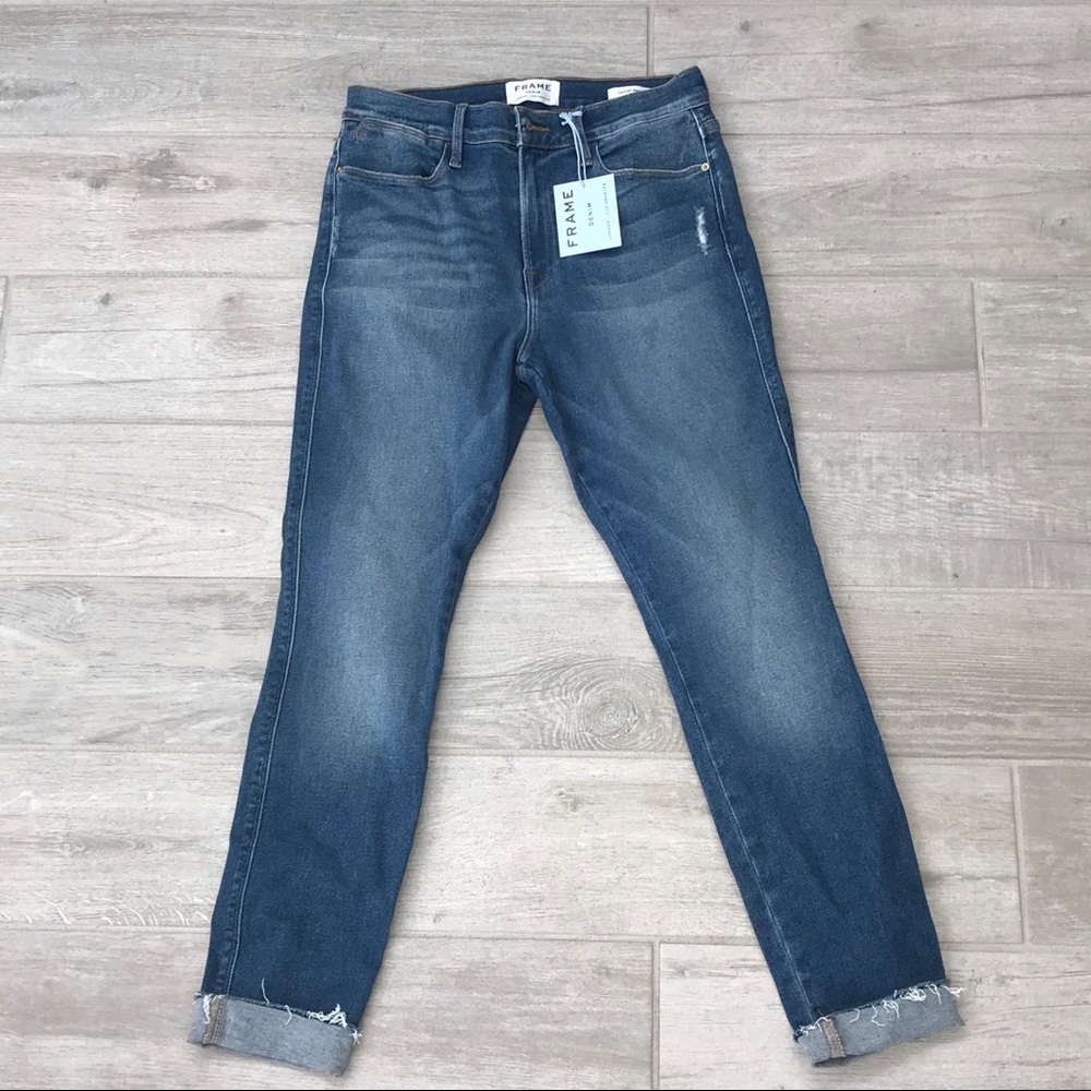 Frame Denim Women's Skinny Jeans in Medium Blue Wash